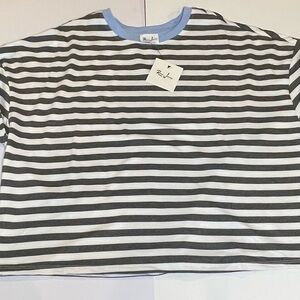 Contemporary Long Sleeve Top with Stripes